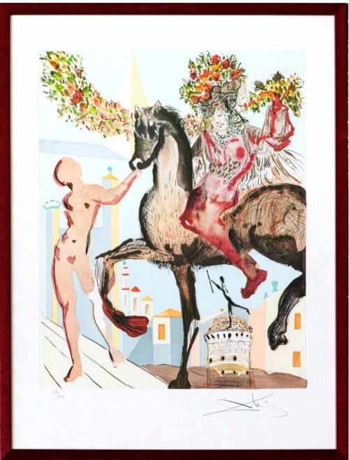 Salvador DALI (1904-1989), Women leading horse, 1979, z cyklu Les Amoureux