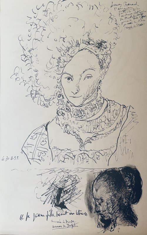 Pablo Picasso (1881-1973), Portrait d'une Princesse (Portret Księżniczki) z cyklu „Carnet de la Californie”1959 ( 1955)