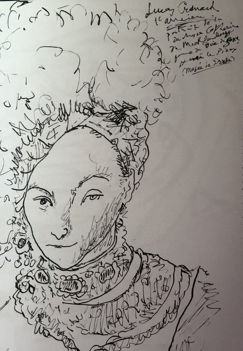 Pablo Picasso (1881-1973), Portrait d'une Princesse (Portret Księżniczki) z cyklu „Carnet de la Californie”1959 ( 1955)