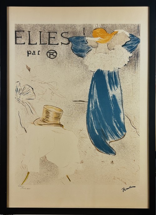 Henri de Toulouse-Lautrec (1864-1901), Praca z teki Elles (Strona tytułowa/Frontispice) lata 70-te XX w. (1896)