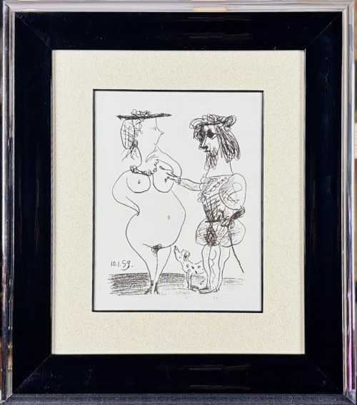 Pablo Picasso (1881-1973), Un Monsieur avec une pipe et une Dame ( Dżentelmen z fajką i Dama) z serii 347