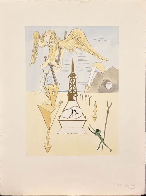 Salvador DALÍ (1904-1989), La Fusee ( Rakieta) z teki Hommage à Leonardo da Vinci (znanej również jako Great American Inventions / Amerykańskie Wynalazki) 1975