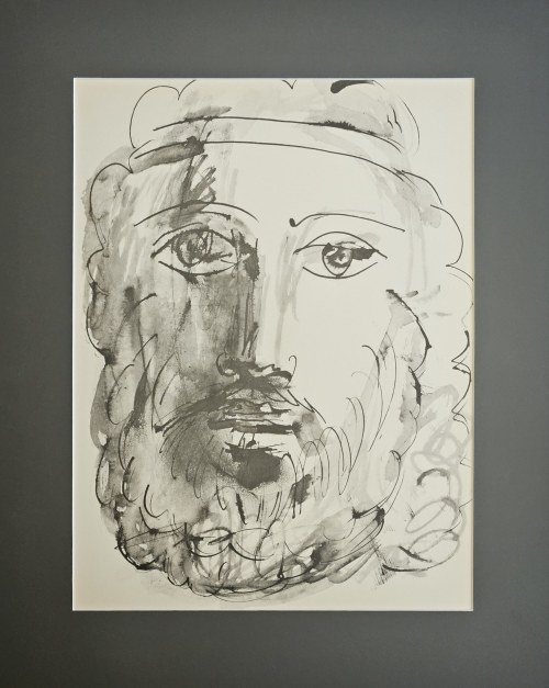 Pablo Picasso (1881-1973), Autoportret z cyklu 40 dessins de Picasso en marge du Buffon, 1957