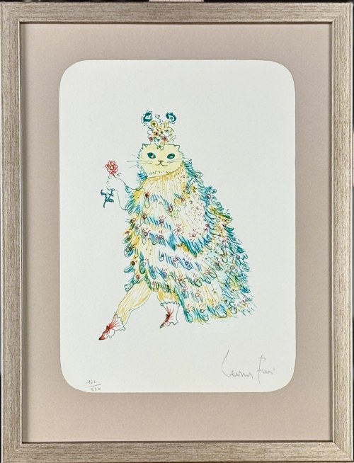 Leonor Fini (1907-1996), z cyklu graficznego zatytułowanego „Les Chats” (Koty) 1978