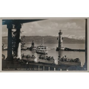 Pocztówka vintage, Niemcy, Lindau, Jezioro Bodeńskie