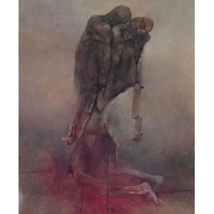 Pocztówka vintage z obrazem Zdzisława Beksińskiego, Galerie Dmochowski, Paryż, przed 1995 / Zdzisław Beksiński