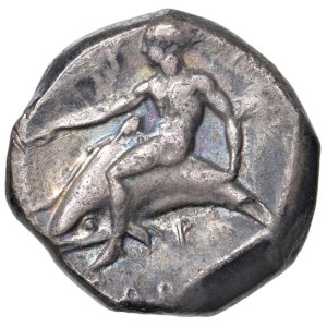 Greek Coins - § APULIA Tarentum (380–340 B.C.) Nomos - D/ Horse...