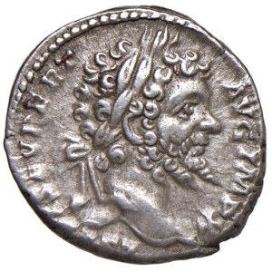 Imperial Roman Coins - § Septimius Severus (193–211) Denarius - D/ Head with laurel wreath...