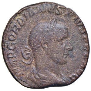 Císařské římské mince – § Gordian III. (238–244) Sestercius – D/ Busta s vavřínovým věncem...