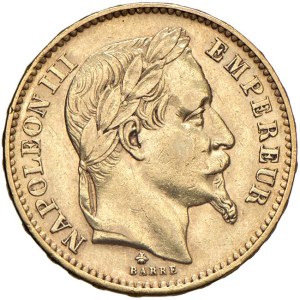 Zahraničné mince – FRANCÚZSKO Napoleon III. (1852–1870) 20 frankov 1868 ...