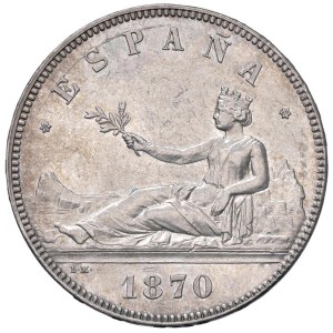 Pièces étrangères - ESPAGNE Gouvernement provisoire (1868-1871) 5 pesetas 1...