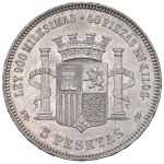 Pièces étrangères - ESPAGNE Gouvernement provisoire (1868-1871) 5 pesetas 1...