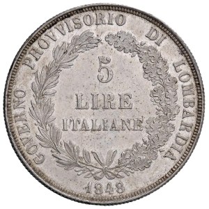 Italian Mints - *MILAN Provisional Government of Lombardy (1848) 5 ...