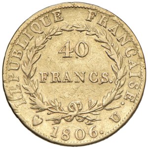 Italian Mints - TORINO Napoleone I (1804-1814) 40 Franchi 1806 - G...
