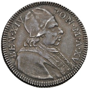 Papal Coins - Benedict XIV (1740–1758) Quinto di Scudo or Doppio...