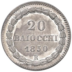 Papal coins - Pio IX (1846-1878) 20 Baiocchi 1850 An. IV - Munt....