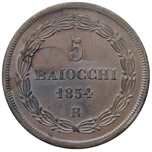 Papal coins - Pio IX (1846-1878) 5 Baiocchi 1854 An. VIII - Munt...