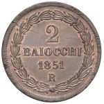 Papal coins - Pius IX (1846–1878) 2 Baiocchi 1851 Year VI - Mint ...