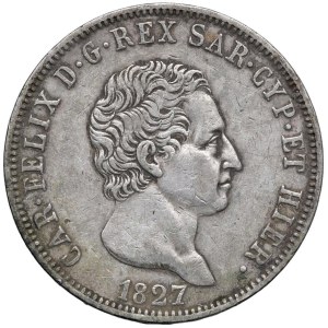 Savoy - *Carlo Felice (1821–1831) 5 Lire 1827 T - Nomisma ...