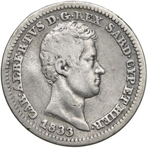 Sabaudia – Karol Albert (1831–1849) 50 centesimi 1833 G – Nr...