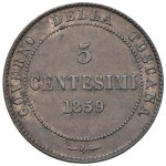 Savojsko – Vittorio Emanuele II., zvolený kráľ (1859–1861) 5 centov...