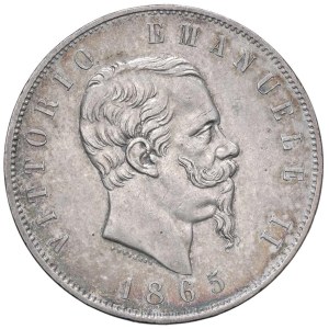 Savoy - Victor Emmanuel II (1861–1878) 5 Lire 1865 T - N...