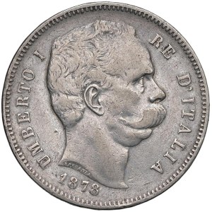 Savoy - Umberto I (1878–1900) 5 Lire 1878 - Nomisma 992 AG...
