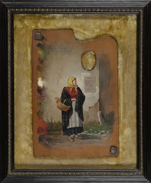 Karol WAWROSZ (1860-?), PALETA MALARSKA - MOTYW Z ŻYWCA