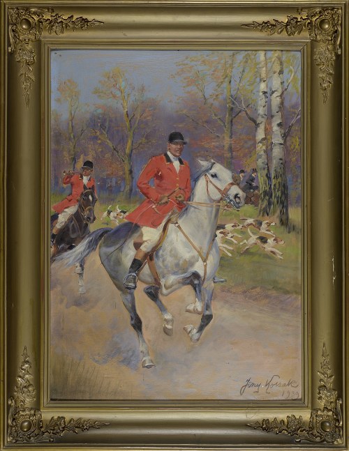 Jerzy KOSSAK (1886-1955), POLOWANIE PAR FORCE