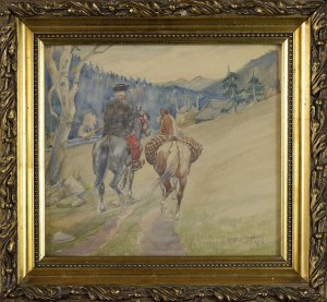 Karol KOSSAK (1896-1975), JEŹDZIEC Z LUZAKIEM