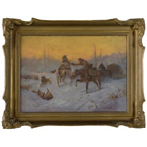 Władysław STACHOWSKI (1852–1932), THE ATTACK OF THE WOLVES