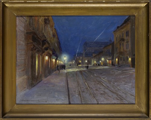 Stanisław JANOWSKI (1866-1942), WIDOK ULICY KARMELICKIEJ NA PIASKACH W KRAKOWIE