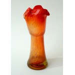 Colorful glass vase with a flared rim