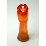 Colorful glass vase with a flared rim