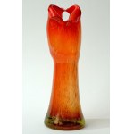 Colorful glass vase with a flared rim