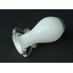 Small glass vase with handles - white - HS Tarnowiec