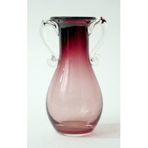 Small glass vase - purple - HS Tarnowiec.