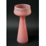 Tall glass vase - powder pink - HS Tarnowiec