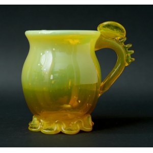 Glass mug - Krakow Glass Institute - damaged - starting at 1 zł!