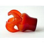 Little Donkey Glass Vase - HS Barbara - Czesław Zuber - Red-Orange