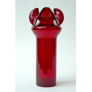 Little Donkey Tall Glass Vase - HS Barbara - Czesław Zuber - Ruby Red
