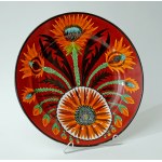 A pre-war, enormous, hand-painted ceramic platter - St. Golędzinowski