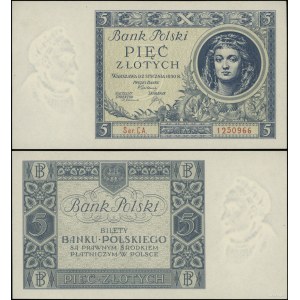 Pologne, 5 zlotys, 2 janvier 1930