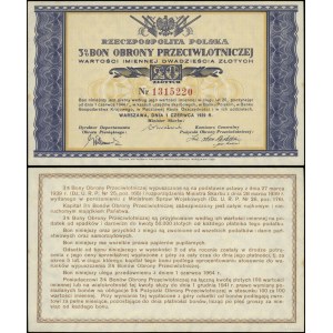Poland, 3% air defense bond worth 20 zlotych, June 1, 1939