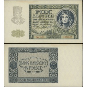 Pologne, 5 zlotys, 1er août 1941