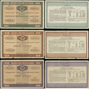 Poland, set: 3 x premium savings certificate, July 1, 1971