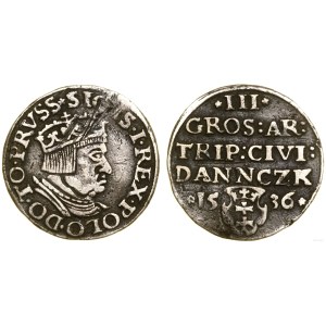 Pologne, trojak, 1536, Gdańsk
