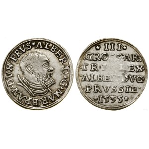 Prusy Książęce (1525-1657), trojak, 1535, Królewiec
