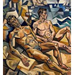 UNIDENTIFIED SIGNATURE, two male figures by the sea