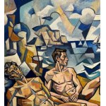 UNIDENTIFIED SIGNATURE, two male figures by the sea